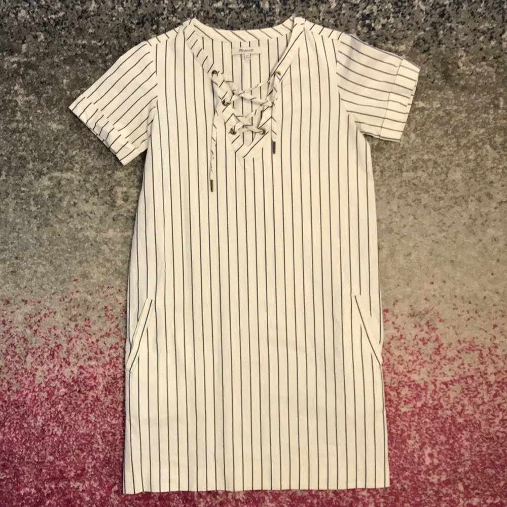 100% cotton (stiff) STRIPE WORK DRESS